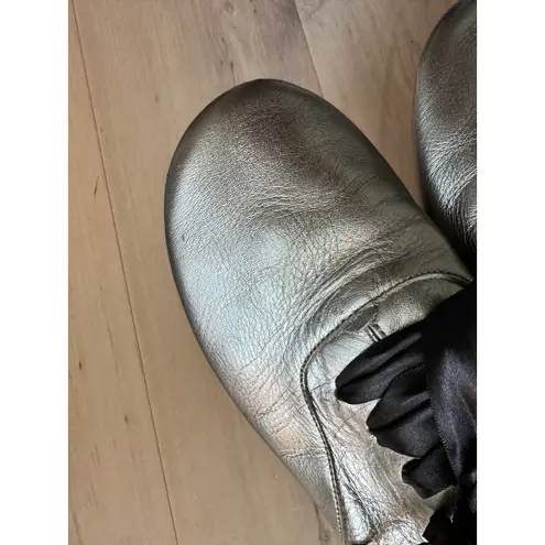 Anothersole Silver Comfort Flats Size 41/10 Statement footwear Ribbon Laces