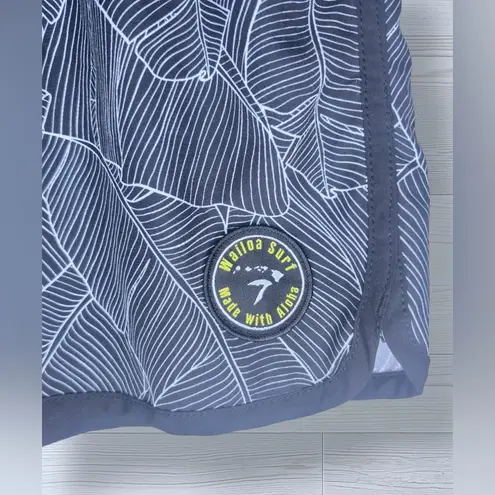 WAILOA SURF Women’s Tropical Print Casual Beach Shorts Black Size M