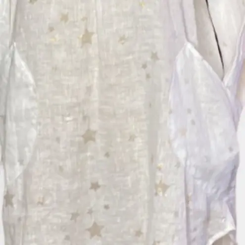 For Cynthia Beach Cover Up 100% Linen Stars S