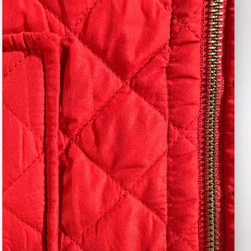 J Jill Quilted Puffer Vest Women’s Size Medium Red Full Zip Sleeveless Active