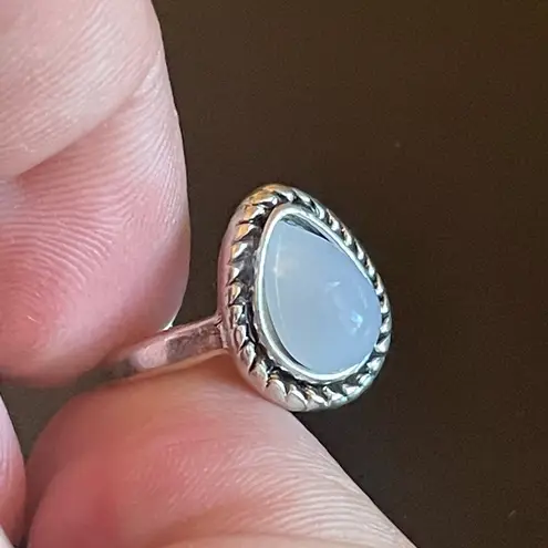 Water drop Opal stone S925 silver ring size 5.5