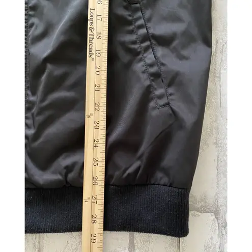 Bernardo Black Bomber Water Resistant Full Zip Ribbed Trim Relaxed Fit Jacket L