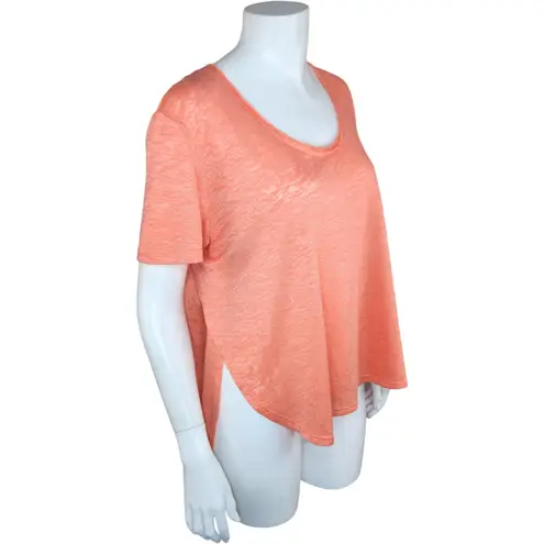 Melrose and Market Short Sleeve Coral Knit Open Side Top Size Large NWT