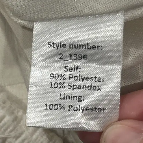 Mia Joy Dress Womens Medium Ruffle Cream Long Sleeve Stretch Joyfolie Lined