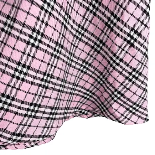 Hot Topic  Pink Plaid Skirt 3 Plus Pockets Back Zip Elastic Waist New