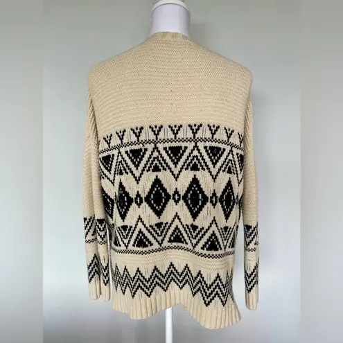 Debut brand chunky knit sweater | tribal print | open front | size 1XL/2XL | EUC