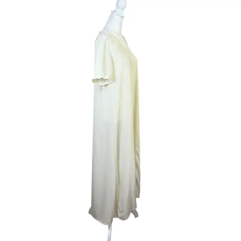VTG Rositta 100% Silk Nightgown Maxi Ivory Bridal Victorian Romantic Sz M Lace Size M
