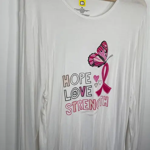 WonderWink Hope Love Strength Breast Cancer Shirt Women's Size X-Large XL