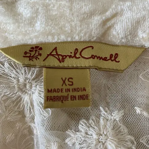 April Cornell Sheer Embroidered Lace Style Duster Long Cardigan Open Sz XS Blush