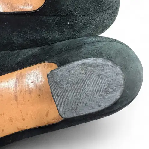 Salvatore Ferragamo Vintage Black Suede Block Kitten Heels size 8 B