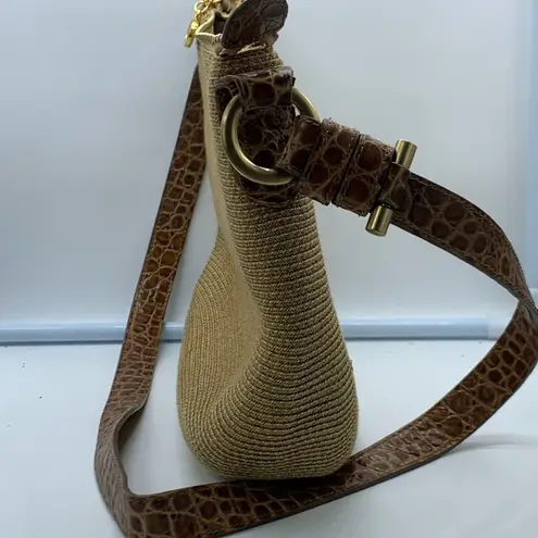 ERIC JAVITS straw tan shoulder bag