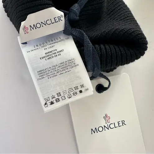 Moncler Logo-Appliquéd Ribbed Cotton Beanie Black