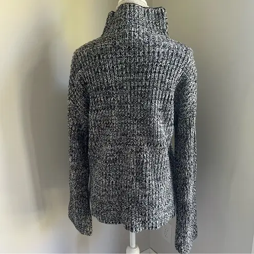 Caslon Black Ivory Marbled Oversized Mock Neck Pullover Sweater Size XS