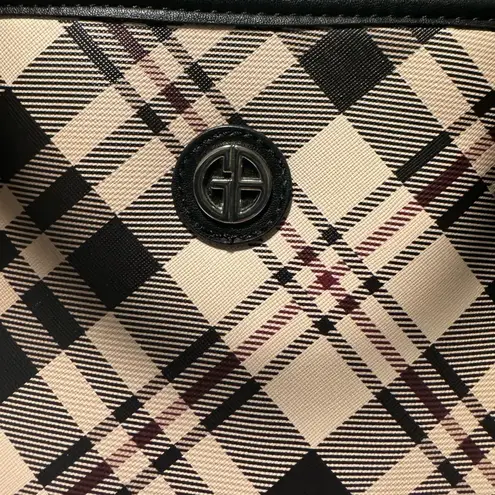 Giani Bernini Saffiano Plaid Medium Size Bag with Double Shoulder Straps