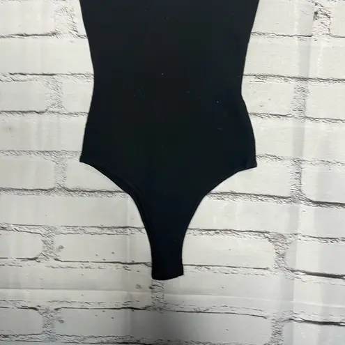 Happily Grey Black Ribbed Sleeveless Bodysuit Sz M Snap