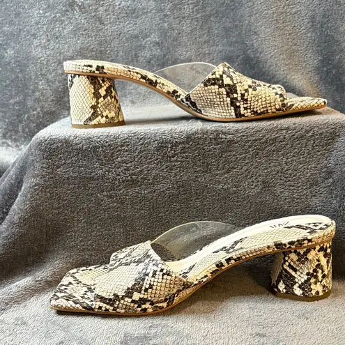 ZARA  Women's Snakeskin Mules - Black and Cream