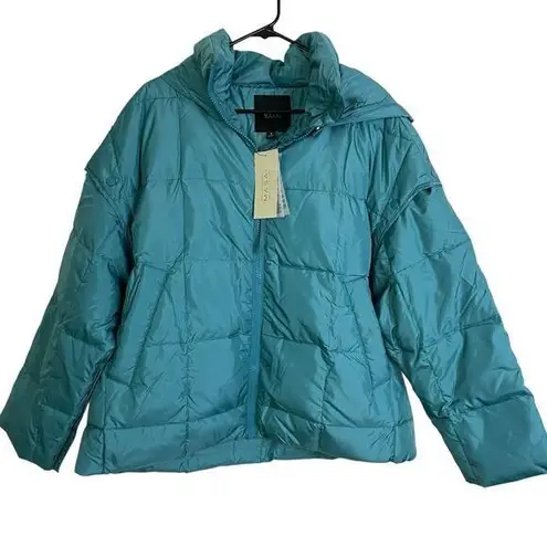 Masai Copenhagen Down Puffer Coat Small Womens Teal Full Zip Outdoors Tabiha NWT Green