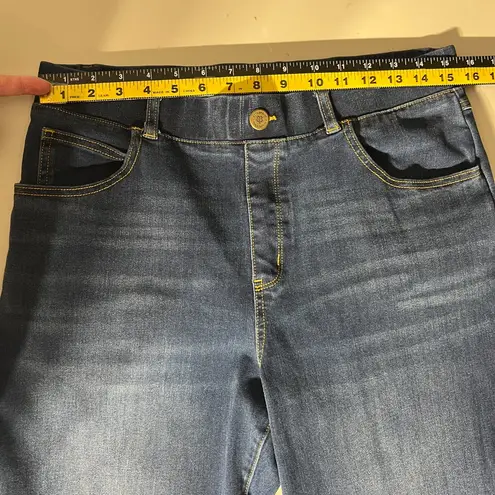 Betabrand Jeans Women Large Blue Denim Signature Mid-Rise Bootcut Pull On Pocket