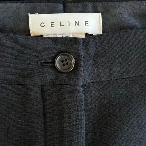 CELINE Wool Blend Trousers Size EU 40/ US M Black Tailored Pants