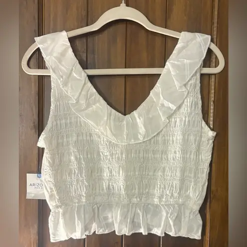 Arizona Jeans Elegant White Ruffled Women's Top