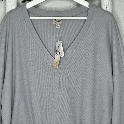 Como vintage  NWT Waffle Long Sleeve Shirt * Gray * 2X