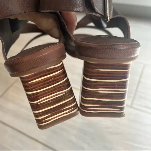 Antelope Dark Brown Zigzag-Strap Ada Leather Sandal