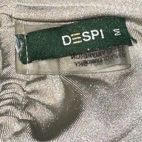 Despi Swim Women’s M Taupe Gray Snakeskkn Leather Detailed Unlined Bikini Top Size M