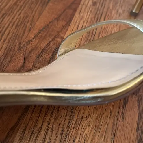 Ivanka Trump Gold Ankle Strap Heels Sandals Shoes Size 10