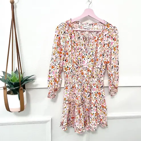Petal and Pup Kealan Dress Pink Ditsy Floral Long Sleeve Mini Size US 4