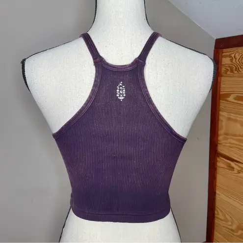 Free People Movement Happiness Runs Ribbed Crop Tank Top XS/S Purple Burgundy Size undefined