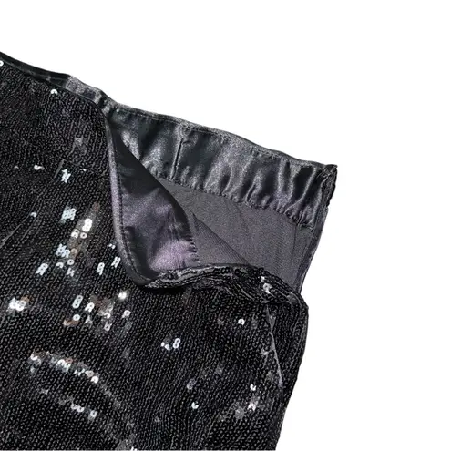NWT INC International Concepts Sequin High Rise Straight Leg Pants Black Large