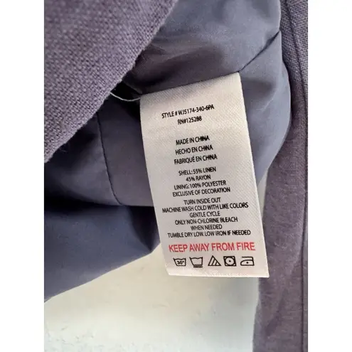 Jason Wu Linen Blend Lilac Purple Double Breasted Cropped Blazer Jacket Small