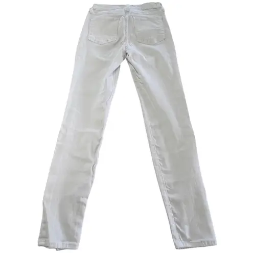 Pistola Jeans Womens 25 White Skinny Distressed Mid Rise Stretch Denim