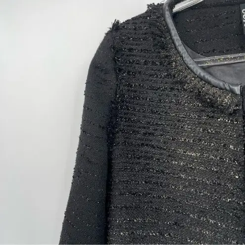 Berek Black Coat Metallic Thread Size Medium Fray Trim