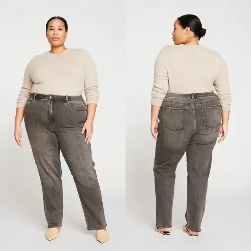 Universal Standard NWT Black High Rise Curve Straight Leg Jeans 34