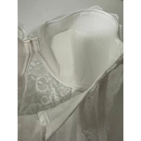 Goddess Corset Bra Women 32DDD NWT White Floral Lace Strapless Hook & Eye Size undefined