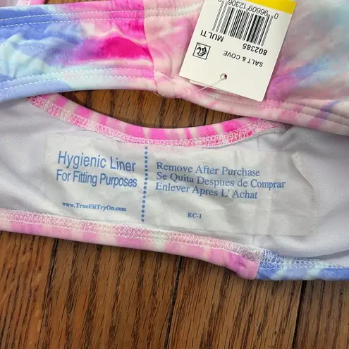 Salt + Cove Bikini Set Ruffled Tube Top Full Coverage Bottom Tie