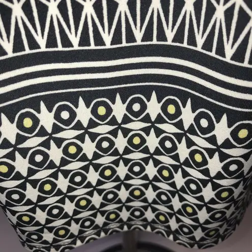 Sophie Max Studio Womens Dress Size XS Black White Geometric 3/4 Flounce Sleeve