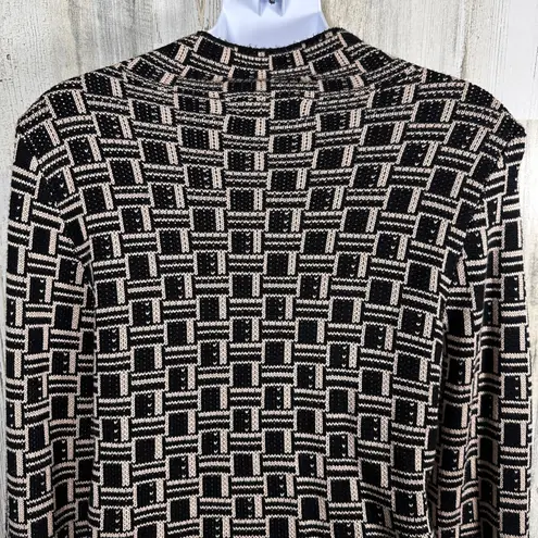 FATE Sweater L | Black Ivory Geometric | Mock Neck | 100% Viscose | MSRP $64 Size L