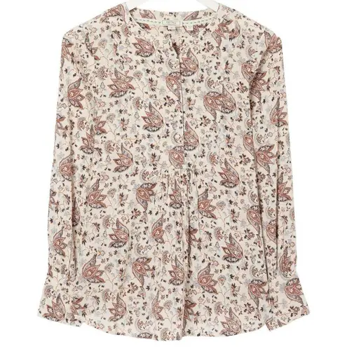 Fat Face Women’s Size XS Cream Floral Austell Craft Shirt Top Blouse