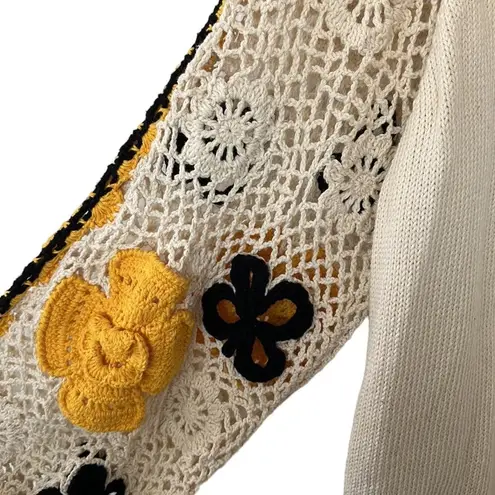 Stella Pardo Paris Lisa Sweater Hand Made Open Flower Crochet Size XS/Small $405