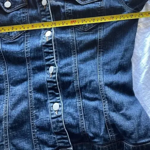 Miss Sixty Vintage Denim Jacket Women’s Sz Large Blue Distressed Made In Italy