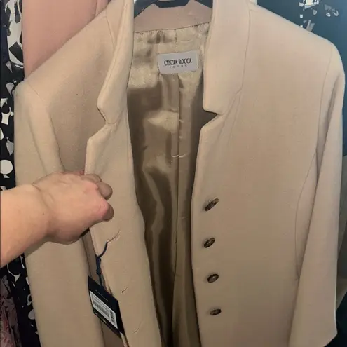 Cinzia Rocca Icons Taupe Wool Coat Brown Size 12