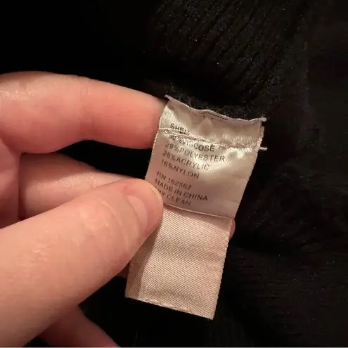 RTR Eudon Choi Collective Black Knit Long Sleeve Fringe Hem Sweater Dress Sz L Size L