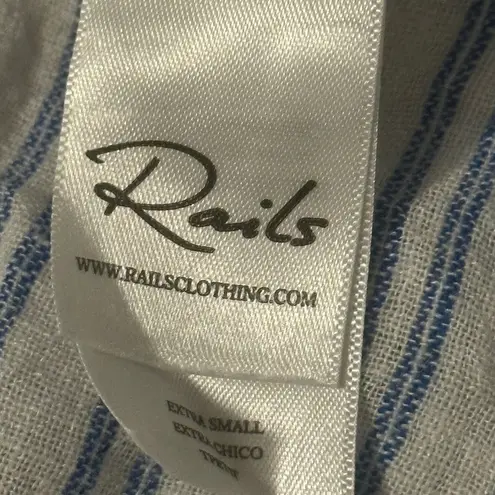 Rails  Bonnie Olympic Stripe Linen blend button down long sleeve blouse size XS