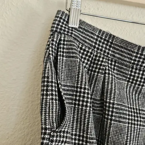Pendleton Vintage Gingham Pencil Skirt Virgin Wool Size 8 Winter Black White