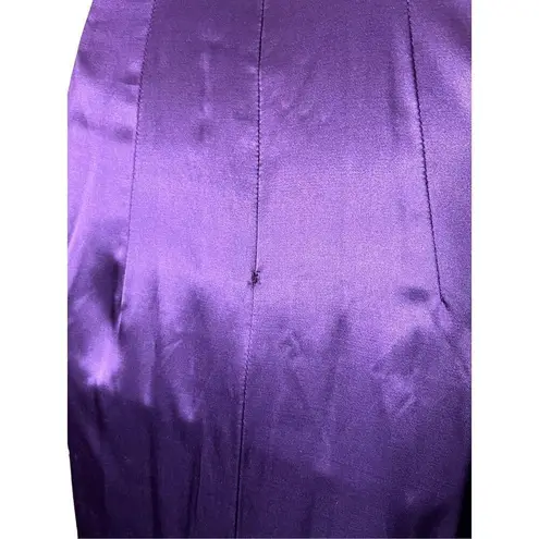 Jessica McClintock Vintage Jessica McClintock Gunne Sax Purple Satin Beaded Halter Gown Size 7/8