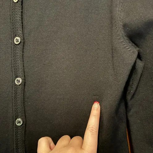 Henri Bendel NWT New York Silk Blend Basic Cardigan Black M Deadstock