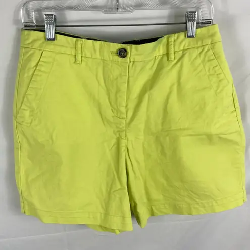 Boden Rachel Chino Shorts Neon Green Yellow Size 8 6"