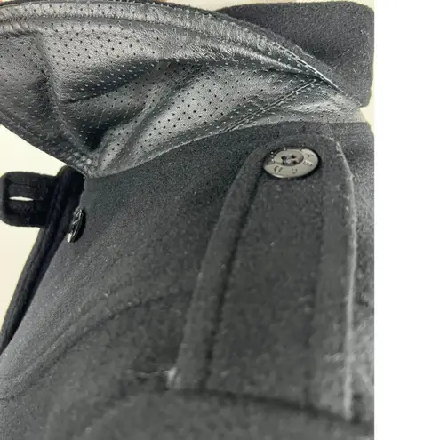 DDCLAB Black Wool Blend Coat Leather Accents Made in Italy Size Small (est)